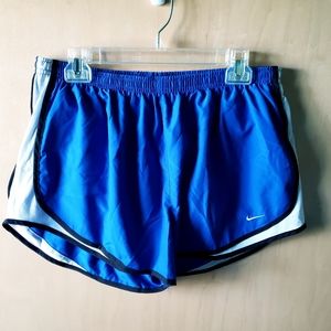 blue and white nike wind shorts